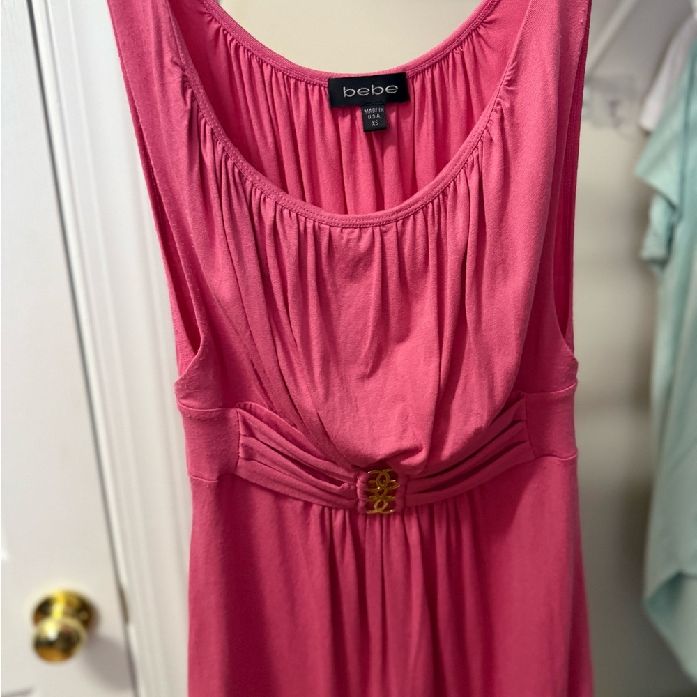 Bebe Fuchsia Gathered Dress